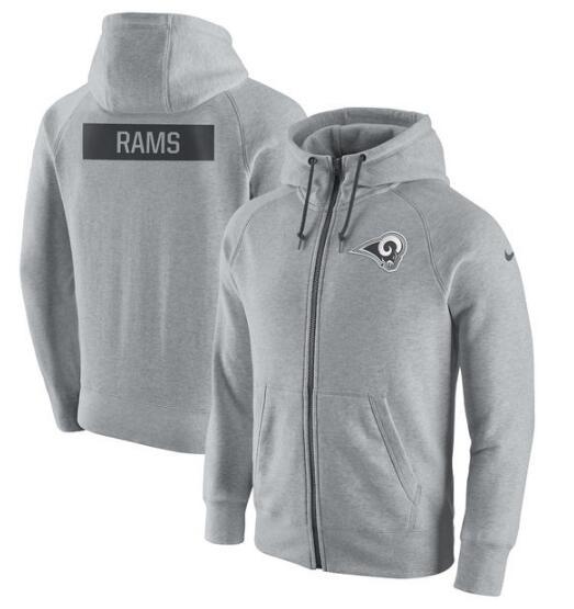 LOS ANGELES RAMS SUPER BOWL GRIDIRON GRAY 2.0 FULL-ZIP HOODIE - ASH CHRISTMAS GIFT JACKET