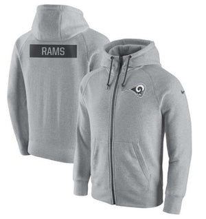 LOS ANGELES RAMS SUPER BOWL GRIDIRON GRAY 2.0 FULL-ZIP HOODIE - ASH CHRISTMAS GIFT JACKET