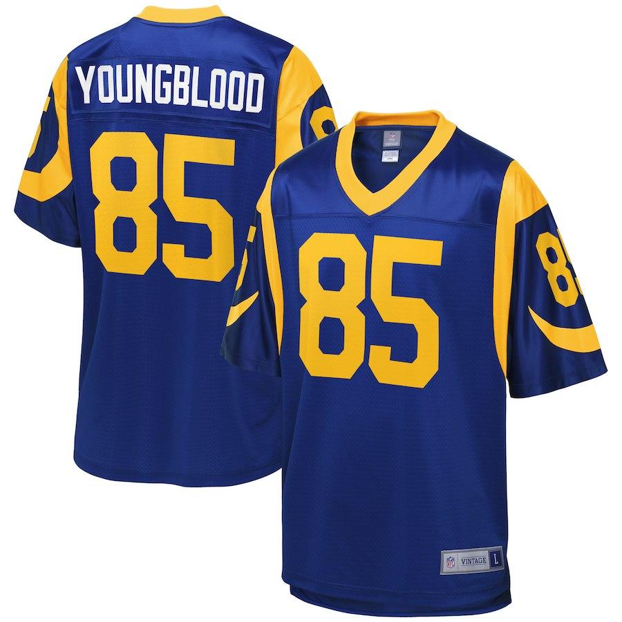 JACK YOUNGBLOOD LOS ANGELES RAMS SUPER BOWL NFL PRO LINE RETIRED PLAYER JERSEY – ROYAL