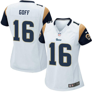 JARED GOFF LOS ANGELES RAMS SUPER BOWL WOMEN'S GAME JERSEY - WHITE
