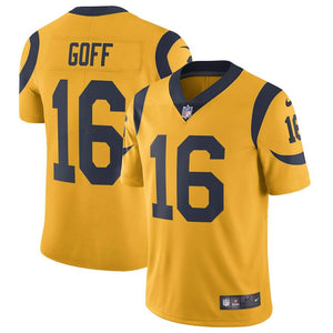 JARED GOFF LOS ANGELES RAMS SUPER BOWL VAPOR UNTOUCHABLE COLOR RUSH PLAYER JERSEY - GOLD